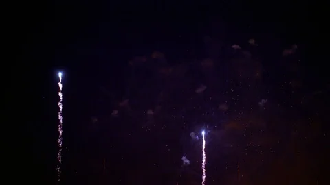 Colorful fireworks exploding in the night sky. Celebrations and events in bri 動画素材 92369832