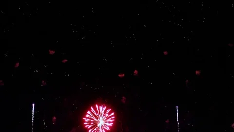 Colorful fireworks exploding in the night sky. Celebrations and events in bri Video stock 92369838