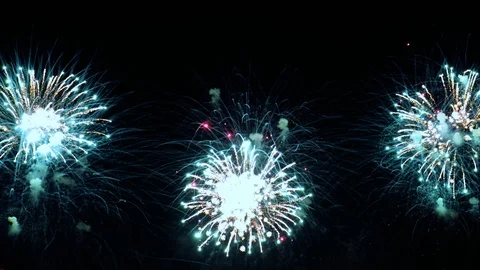 Colorful fireworks exploding in the night sky. Celebrations and events in bri Video stock 92369979