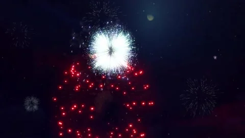 Colorful Fireworks Exploding in Night Sky Loop Animation Background. Celebration Stock Footage 150927450