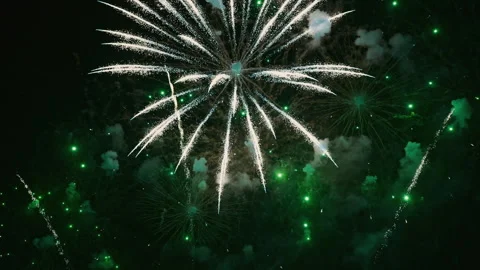 Colorful Fireworks Exploding in the Night Sky. Celebrations and Events in Bright Video stock 256284308