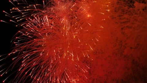 Colorful fireworks exploding in the night sky, creating a spectacular display Video stock 312121508