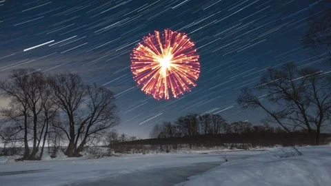 Colorful Fireworks Exploding in Night Sky Celebratory Display Stock Footage 325334930
