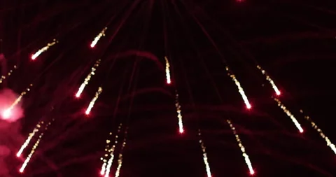 Colorful fireworks exploding in the night sky, Fireworks display, Anniversary Stock Footage 334078525