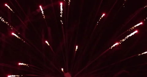 Colorful fireworks exploding in the night sky, Fireworks display, Anniversary Stock Footage 334078787