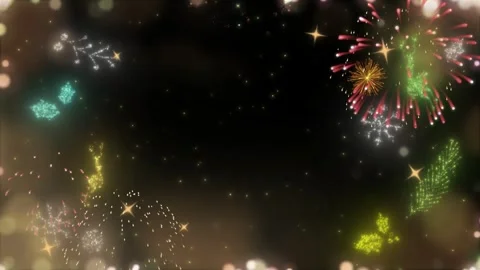 Colorful Fireworks Exploding in Night Sky Vídeos de archivo 337761930