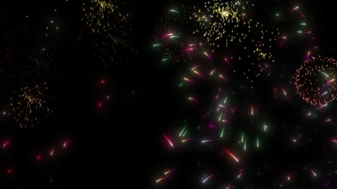 Colorful Fireworks Exploding in the Night Sky Creating Bright Light Bursts and Stock Footage 338368500