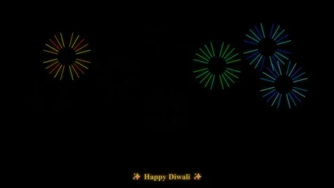 Colorful Fireworks Exploding in Night Sky on Diwali Animation Stock Footage 340364966