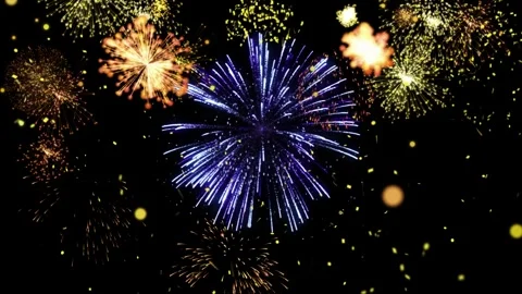 Colorful fireworks exploding in night sky during celebration event 스톡 동영상 347115512