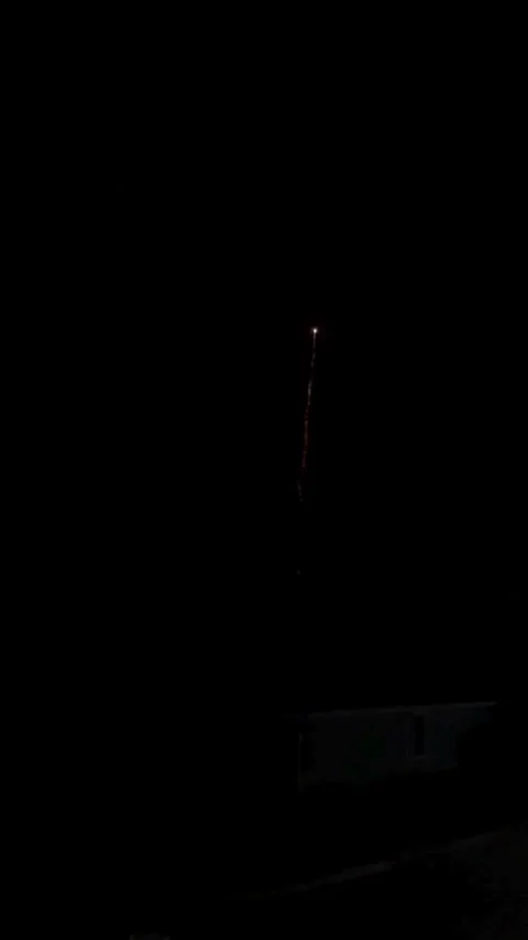 Colorful Fireworks Exploding in Night Sky Stockbeeldmateriaal 347474462