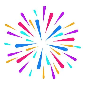 Colorful fireworks exploding in the night sky Illustrazione stock