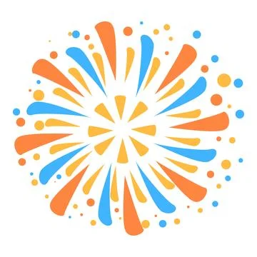 Colorful fireworks exploding in the night sky Stock Illustration