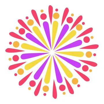 Colorful fireworks exploding in the night sky during festive celebration Stock Illustration