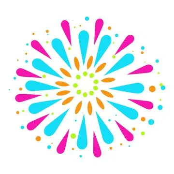 Colorful fireworks exploding in the night sky 스톡 일러스트