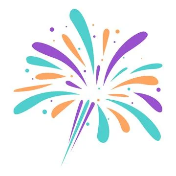 Colorful fireworks exploding in the night sky Stock Illustration