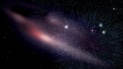 Colorful Fireworks Exploding Over a Distant Nebula in Deep Space 動画素材 328616052