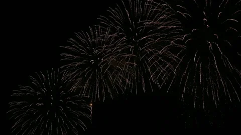 Colorful fireworks exploding with shining in annual festival Stock Footage 163735879