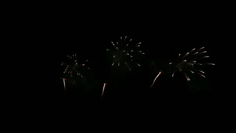 Colorful fireworks exploding with shining in annual festival Stock Footage 163809088