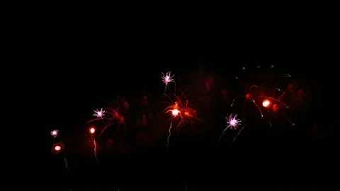 Colorful fireworks exploding with shining in annual festival Stock Footage 163809150