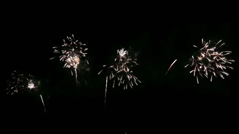 Colorful fireworks exploding with shining in annual festival Stock Footage 163809634