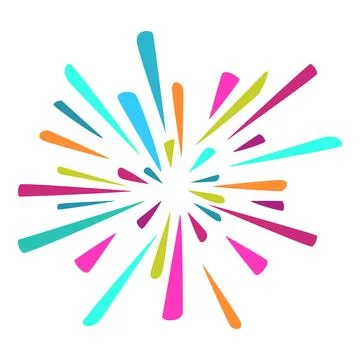 Colorful fireworks exploding in the sky celebrating a festive occasion Illustrazione stock