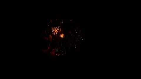 Colorful fireworks exploding in the sky Stock Footage 80047009