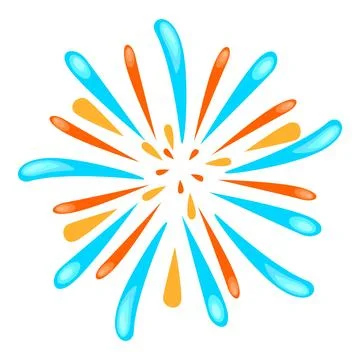 Colorful fireworks exploding in the sky Stock Illustration