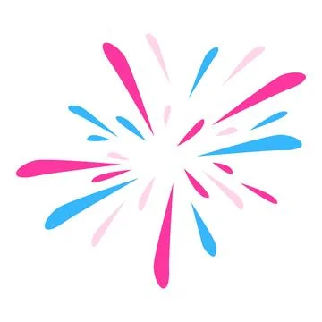 Colorful fireworks exploding in a starburst pattern Illustrazione stock