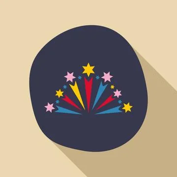 Colorful fireworks exploding with stars celebrating festive occasion 库存插图