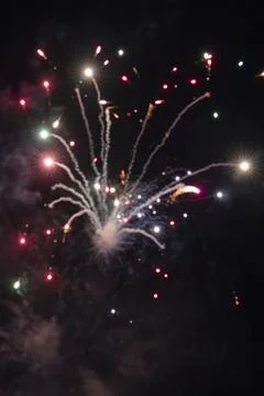 Colorful fireworks explosion Stock Photos