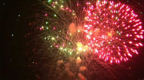 Colorful fireworks in honor of the holiday  - free Stock Footage