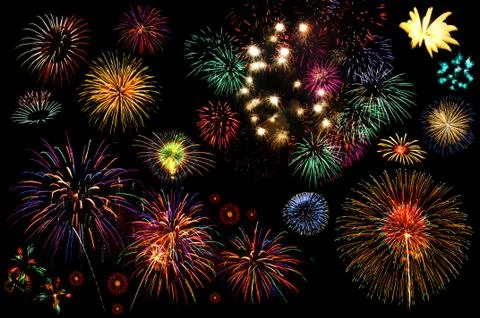 Colorful fireworks Stock Illustration