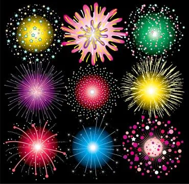 Colorful fireworks Stock Illustration