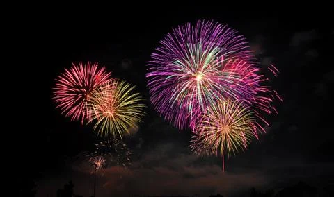 Colorful fireworks Stock Photos