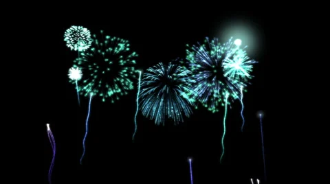 Colorful Fireworks_animated Stockbeeldmateriaal 37185833
