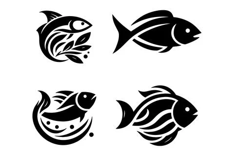 Colorful fish icon vector set Stock Illustration