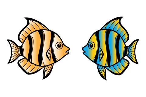 Colorful fish icon vector set Stock Illustration