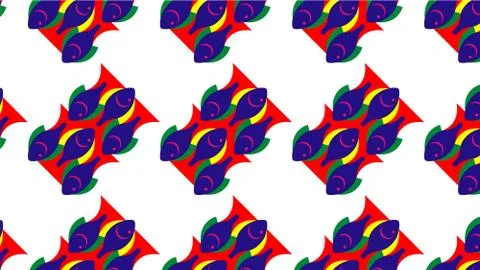 Colorful fish pattern background for kids Stock Illustration