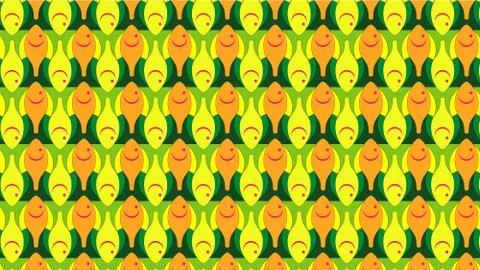 Colorful fish pattern background for kids 스톡 일러스트