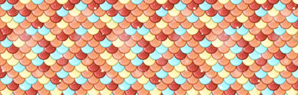 Colorful Fish Scale Pattern Background Illustrazione stock