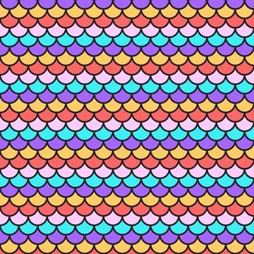 Colorful Fish Scales Pattern Background Illustration Stock Illustration