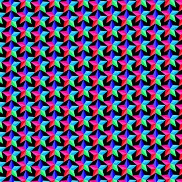 Colorful five-pointed star - vector pattern イラスト素材