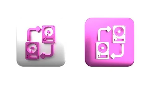 Colorful A fixed data storage device hard disk with arrows, data copy icon .. Stock Illustration