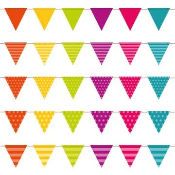 Colorful flag collection with pattern Stockillustratie