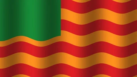 Colorful flag design with waves and shapes Stock Footage 338020332