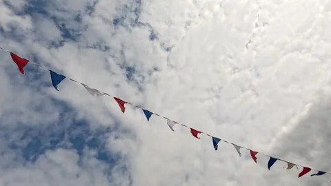 Colorful Flags Fluttering in Wind Stock Footage 327779645