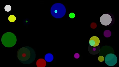 Colorful flash circles motion graphics with plain black background Video stock 334363131