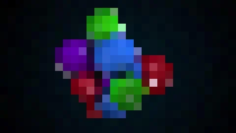 Colorful flashing blocks. Computer generated 8bit effect. 3d rendering pixelated イラスト素材