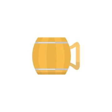 Colorful flat beer icon. Illustrazione stock