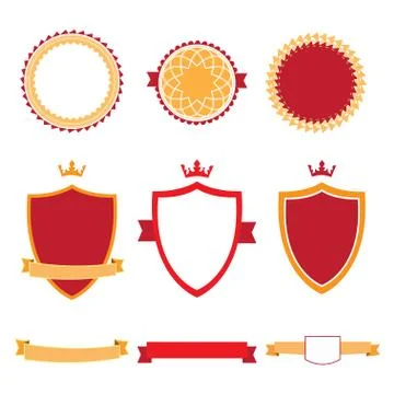 Colorful flat design badges collection. Vector badges, labels and ribbon banners Stock Illustration